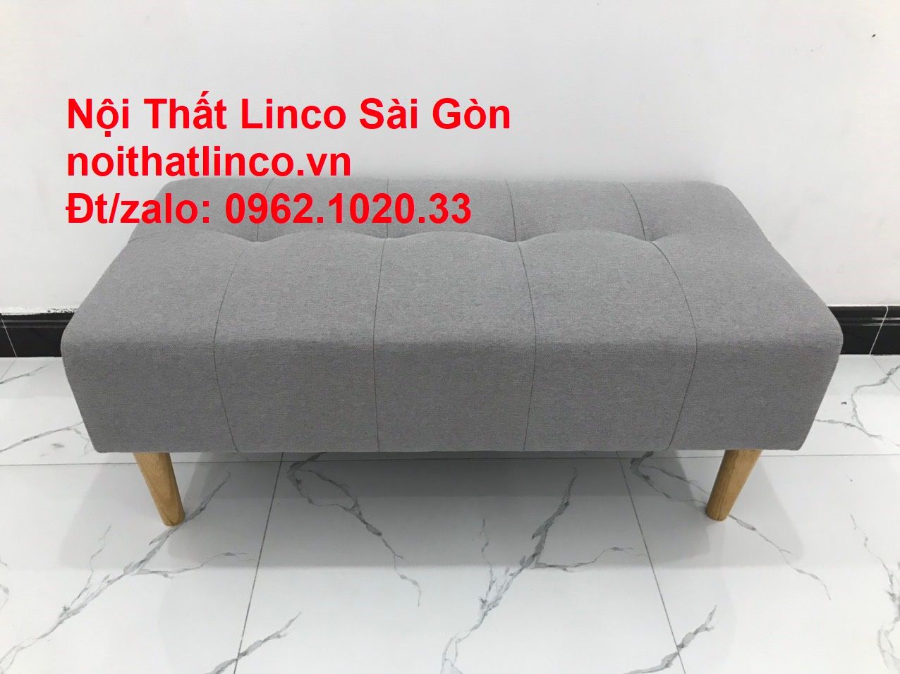  Ghế đôn salon chữ nhật xám ghi trắng giá rẻ 1m x 50cm nhỏ gọn | Nội thất Linco Sài Gòn 