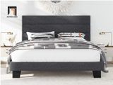  Giường ngủ bọc vải nỉ GN14 Allewie 1m6 x 2m màu xám đậm 