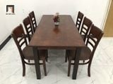  Bàn ăn gia đình 3-KH6-G2-B108-nau 1m6 6 ghế màu nâu đậm 
