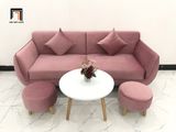  Mẫu sofa băng văng dài 1m9 giá rẻ BB màu hồng phấn vải nhung 