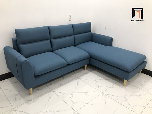 ghế sofa góc l 2m2 x 1m6 xanh dương