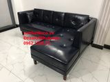  Mẫu sofa góc giả da cao cấp HCM | Ghế salon góc L simili xanh đen sang trong | Nội thất linco Sài Gòn 