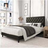  Giường ngủ 1m6 x 2m bọc da công nghiệp GN13 Amolife màu đen 