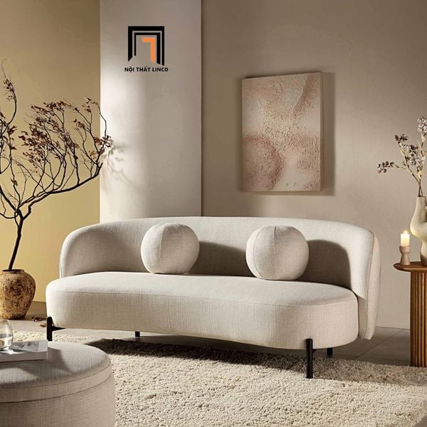 ghế sofa băng cong dài 2m1 xám trắng