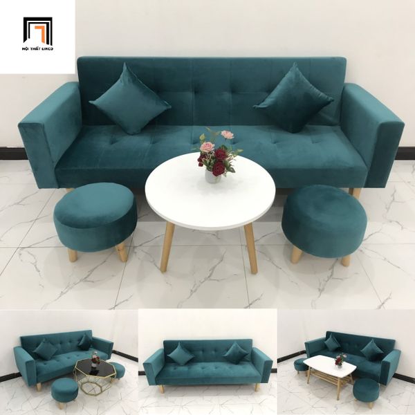 bộ ghế sofa giường dài 2m xanh lá