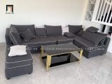  Bộ ghế sofa góc L chạy viền GT43 Normandy giá rẻ xám đậm 