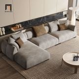  Bộ ghế sofa góc bọc da Pu GT138 Columbus 2m8 x 1m6 màu xám 