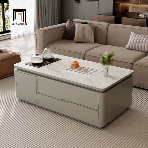 bàn sofa mặt đá trắng