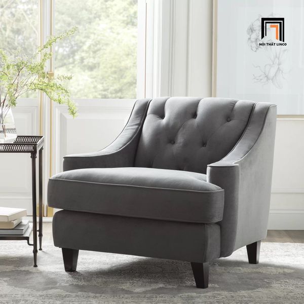 ghế sofa đơn sang trọng xám tro