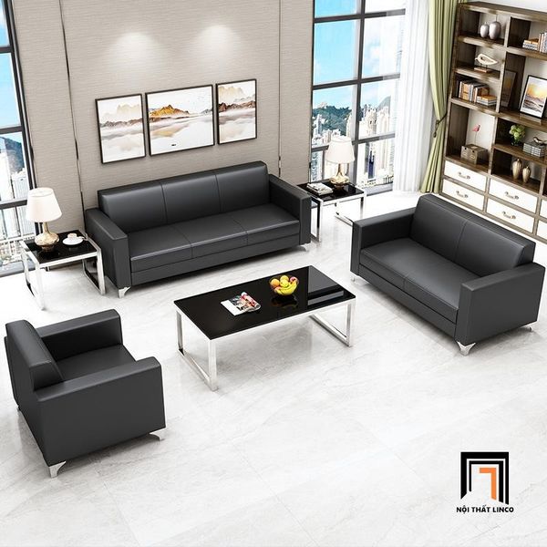 bộ ghế sofa văn phòng da công nghiệp