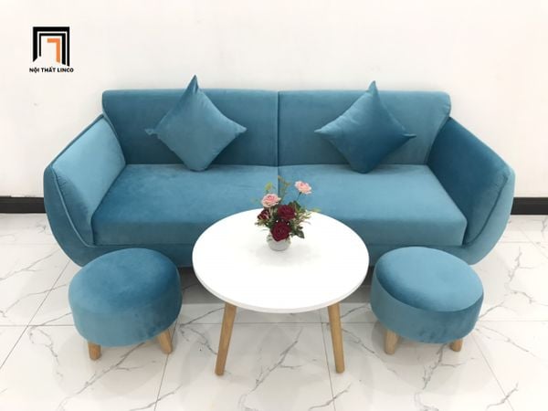 bộ ghế sofa băng dài 1m9 xanh dương