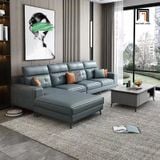  Bộ ghế sofa góc cao cấp GT224 Baschi 3m x 1m7 da giả xám đen 