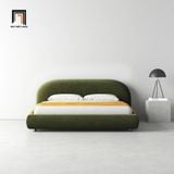  Giường ngủ nhỏ xinh xắn GN63 Sadarius vải nỉ nhung màu xanh lá 