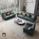  Bộ ghế sofa da giả KT37 Noha màu xanh lá cao cấp 