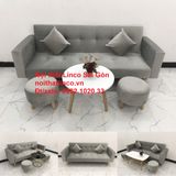  Bộ bàn ghế salon giá rẻ | sofa giường nằm nhỏ gọn xám nhung 