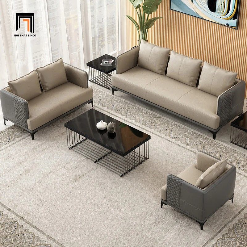  Bộ ghế sofa văn phòng KT73 Chieti bọc da giả sang trọng 