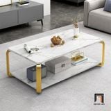 Bàn sofa mặt đá 2 tầng BSF25 Basel 1m x 50 kiểu dáng hiện đại 