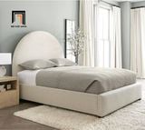 Giường ngủ vải nỉ hình oval GN18 Banee màu trắng kem 