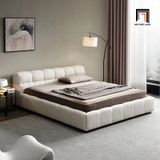  Giường ngủ vải lông cừu GN77 Keiko 1m6 x 2m màu trắng kem 