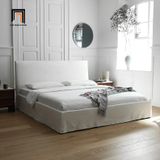  Giường ngủ cho gia đình GN55 Evan 1m6 x 2m trắng kem 