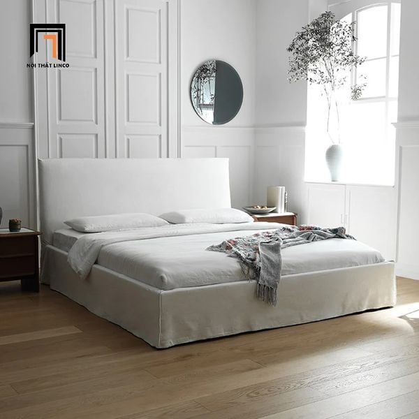 giường ngủ 1m6 x 2m màu xám trắng