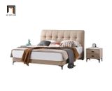  Giường ngủ nhỏ 1m6 x 2m GN70 Weddle vải nỉ màu trắng kem 