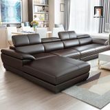  Bộ ghế sofa phòng khách cao cấp KT82 Zeglo da giả màu đen 