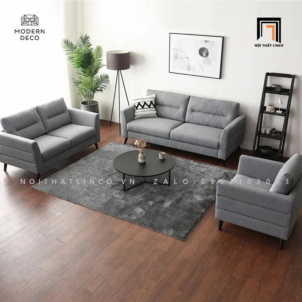  Bộ ghế sofa phòng khách căn hộ KT20-Liner màu xám lông chuột 