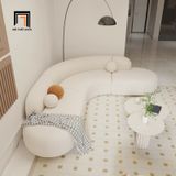  Bộ ghế sofa cong GT263 Burtrum 2m5 x 2m1 vải lông cừu trắng 