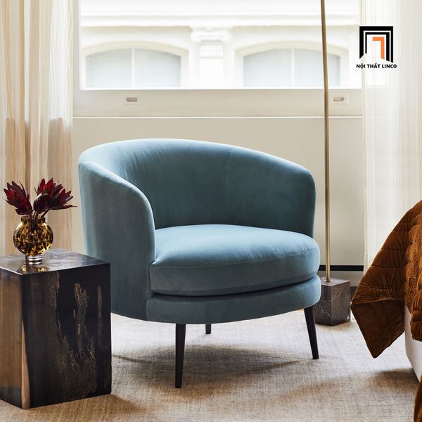 ghế sofa đơn giá rẻ vải nỉ xanh dương