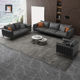  Bộ ghế sofa phòng khách cao cấp KT60 Cafin da Pu màu đen 