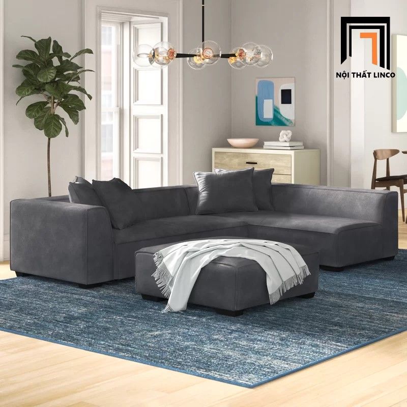  Bộ ghế sofa góc L đa năng 2m5 x 1m6 GT3 Kingee cho phòng khách lớn 