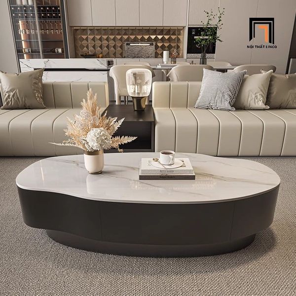 bàn sofa phòng khách kiểu cong