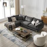  Ghế sofa góc L vải nỉ xám đen GT204 Verona 2m3 x 1m7 sang trọng 