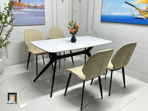 bộ bàn ăn đá ceramic 1m2 nhỏ gọn