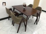  Bộ bàn ăn 4 ghế màu nâu 6-KH4-G5-B107-nausi nệm bọc da giả 