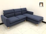  Bộ bàn ghế sofa góc chữ L màu xanh đen dài 2m2 x 1m6 nhỏ 