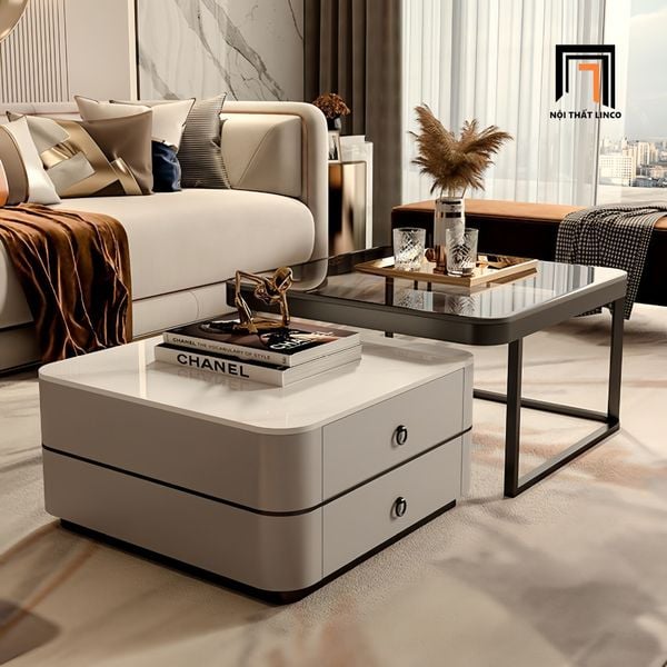  Cặp bàn sofa vuông hiện đại BSF74 Wakan căn hộ chung cư 