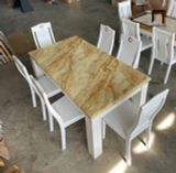  Combo bàn ăn 6 ghế ngồi GF15-BAD6-G307-B354 màu trắng xinh 