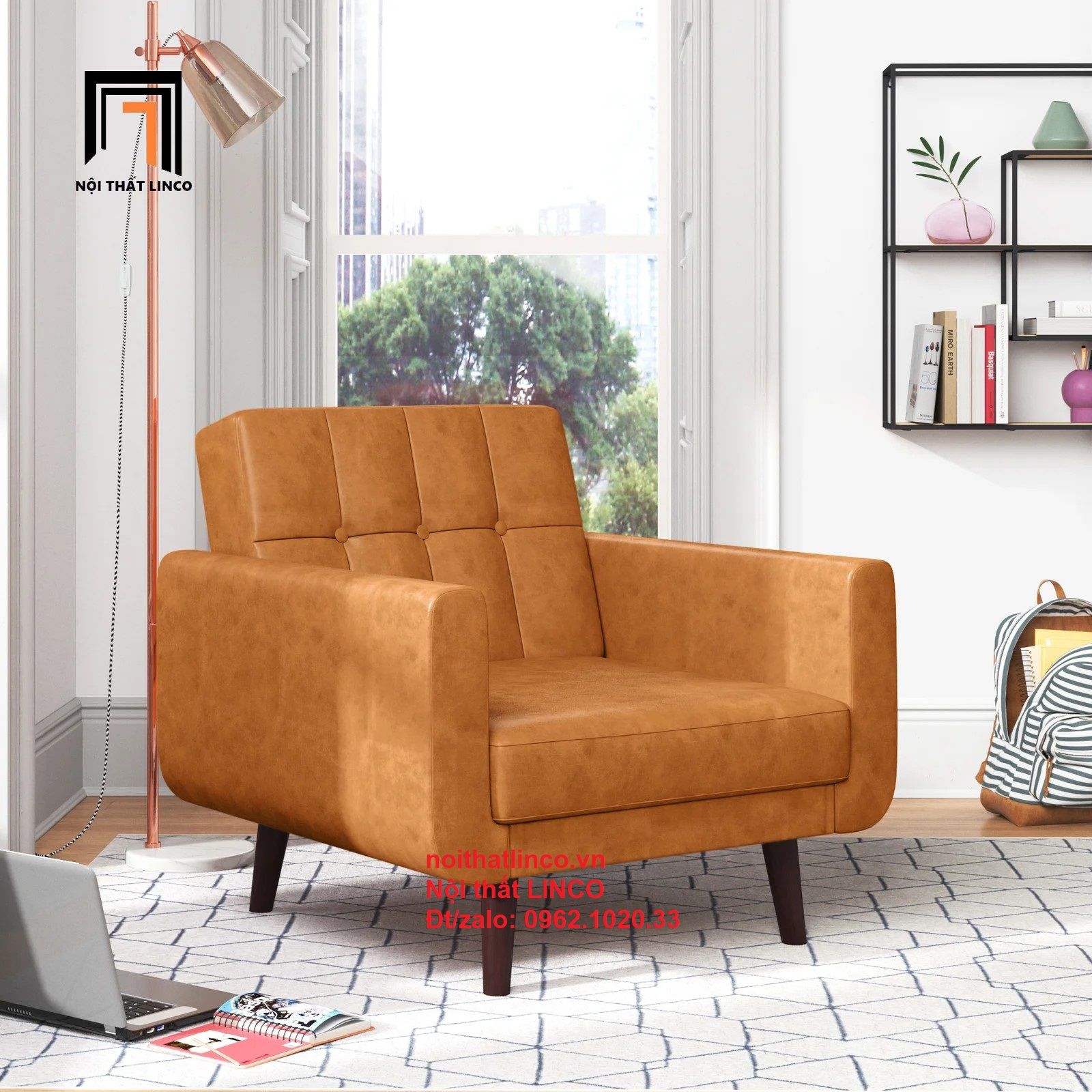  Ghế sofa đơn 1 chỗ ngồi DT5 Gaige simili giả da 