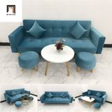  Bộ ghế sofa giường giá rẻ dài 2m màu xanh nước biển cho chung cư 