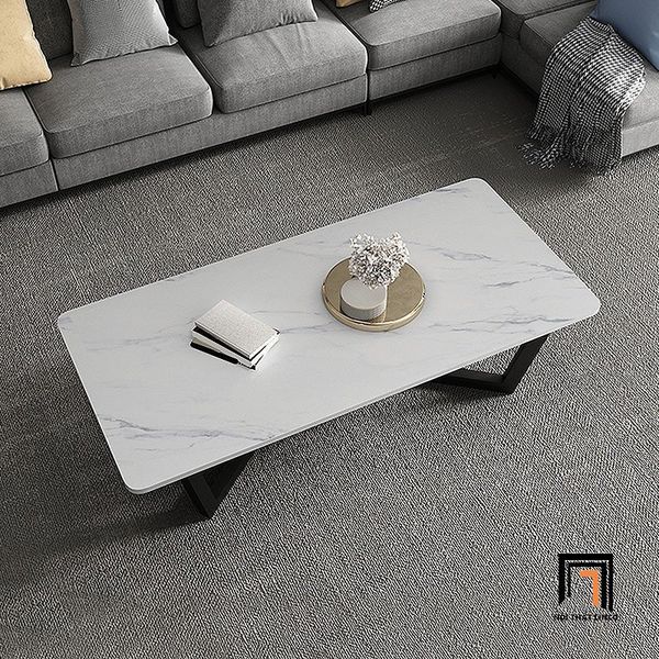 bàn trà mặt đá hình chữ nhật 1m x 50