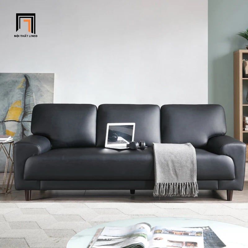  Ghế sofa băng da công nghiệp BT151 Tempo 2m05 màu đen 