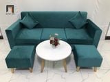  Bộ ghế sofa băng nhỏ gọn NS05 dài 1m9 màu xanh lá vải nhung 