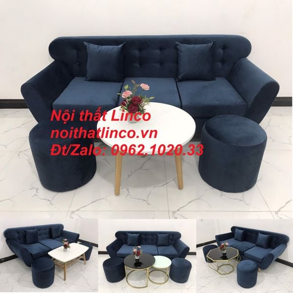 bộ ghế sofa băng xanh đen giá rẻ