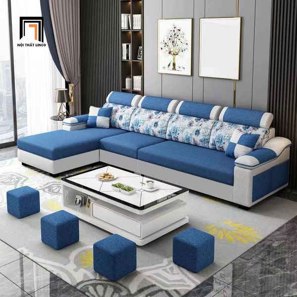 bộ ghế sofa góc l 3m x 1m6 phối màu