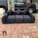  Ghế sofa băng cong vải nhung màu đen BT315 Lolli dài 2m2 giá rẻ 