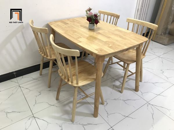 bộ bàn ăn 4 ghế gỗ xinh xắn