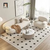  Bộ ghế sofa cong KT56 Nina màu trắng kem cho shop tiệm 
