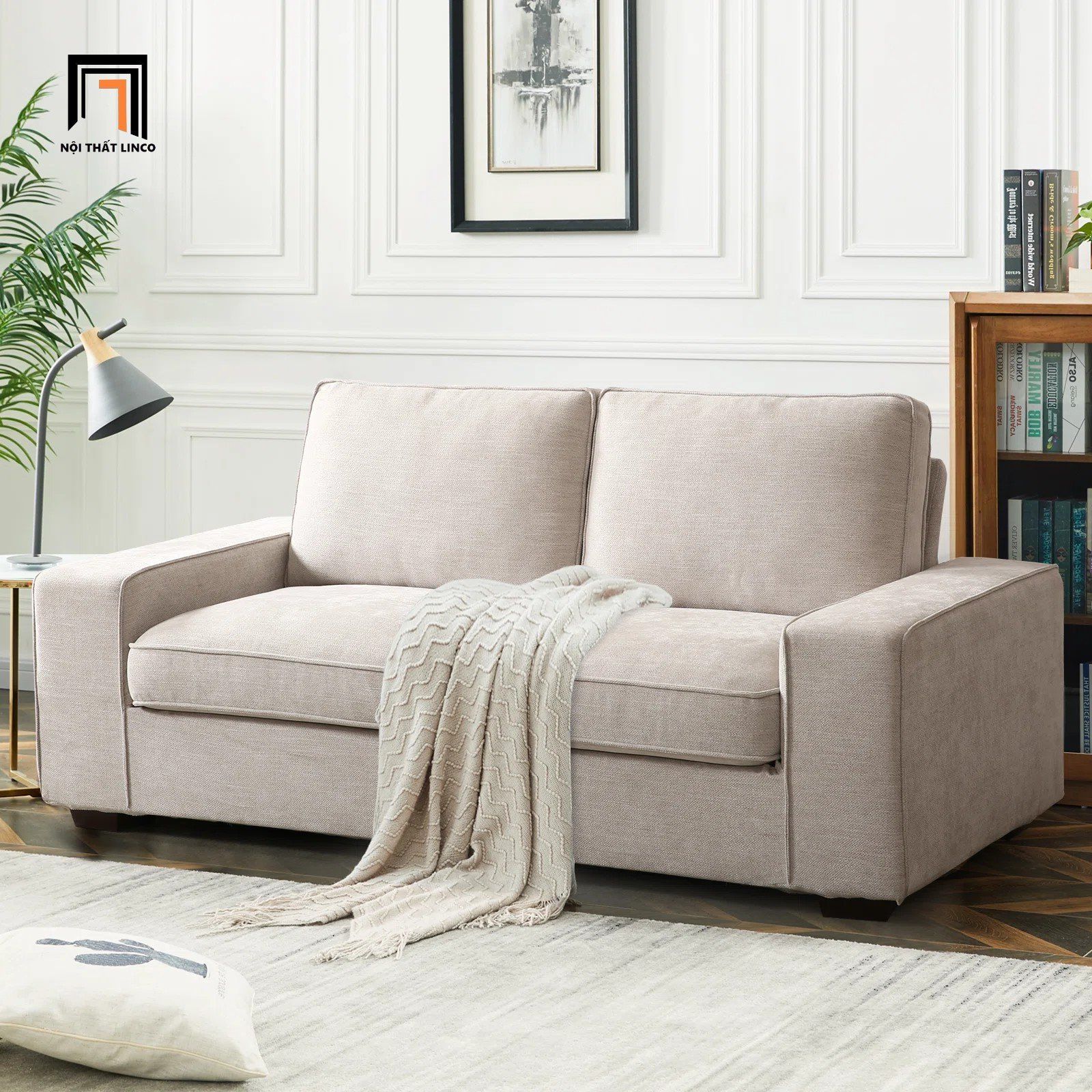  Ghế sofa băng nỉ nhỏ xinh BT211 Vroni dài 1m6 cho gia đình 